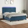 vidaXL Sommier à lattes de lit avec matelas LED Bleu foncé 160x200 cm