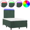 vidaXL Sommier à lattes de lit avec matelas LED Vert foncé 120x200 cm