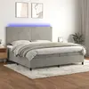 vidaXL Sommier à lattes de lit avec matelas LED Gris clair 200x200 cm