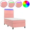 vidaXL Sommier à lattes de lit avec matelas LED Rose 80x200 cm Velours