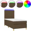 vidaXL Sommier à lattes de lit et matelas et LED Marron foncé 90x190cm