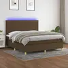 vidaXL Sommier à lattes de lit matelas et LED Marron foncé 160x200 cm