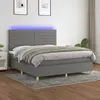 vidaXL Sommier à lattes de lit et matelas et LED Gris foncé 160x200 cm