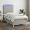 vidaXL Sommier à lattes de lit et matelas et LED Gris clair 90x200cm