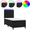 vidaXL Sommier à lattes de lit avec matelas LED Noir 90x200 cm Velours