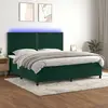 vidaXL Sommier à lattes de lit matelas et LED Vert foncé 200x200 cm