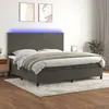 vidaXL Sommier à lattes de lit matelas et LED Gris foncé 200x200 cm