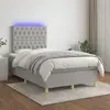 vidaXL Sommier à lattes de lit matelas et LED Gris clair 120x200 cm