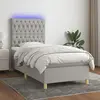 vidaXL Sommier à lattes de lit et matelas et LED Gris clair 90x200cm