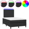 vidaXL Sommier à lattes de lit avec matelas et LED Noir 120x200 cm