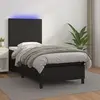 vidaXL Sommier à lattes de lit avec matelas et LED Noir 100x200 cm
