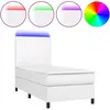 vidaXL Sommier à lattes de lit avec matelas et LED Blanc 90x190 cm