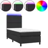 vidaXL Sommier à lattes de lit avec matelas et LED Noir 90x190 cm
