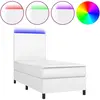 vidaXL Sommier à lattes de lit avec matelas et LED Blanc 80x200 cm