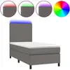 vidaXL Sommier à lattes de lit avec matelas et LED Gris 80x200 cm