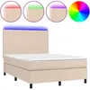 vidaXL Sommier à lattes de lit avec matelas LED Cappuccino 140x200 cm
