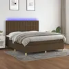 vidaXL Sommier à lattes de lit matelas et LED Marron foncé 180x200 cm