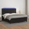 vidaXL Sommier à lattes de lit avec matelas et LED Noir 180x200 cm