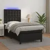 vidaXL Sommier à lattes de lit avec matelas et LED Noir 90x200 cm