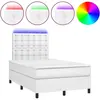 vidaXL Sommier à lattes de lit avec matelas et LED Blanc 120x200 cm