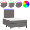 vidaXL Sommier à lattes de lit avec matelas et LED Gris 120x200 cm