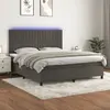 vidaXL Sommier à lattes de lit matelas et LED Gris foncé 180x200 cm