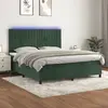 vidaXL Sommier à lattes de lit matelas et LED Vert foncé 180x200 cm