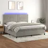 vidaXL Sommier à lattes de lit matelas et LED Gris clair 200x200 cm