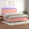 vidaXL Sommier à lattes de lit avec matelas LED Rose 200x200cm Velours