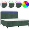 vidaXL Sommier à lattes de lit avec matelas LED Vert foncé 200x200 cm