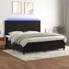 vidaXL Sommier à lattes de lit avec matelas LED Noir 200x200cm Velours
