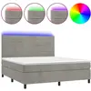 vidaXL Sommier à lattes de lit avec matelas LED Gris clair 160x200 cm