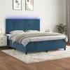 vidaXL Sommier à lattes de lit avec matelas LED Bleu foncé 160x200 cm