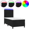 vidaXL Sommier à lattes de lit avec matelas LED Noir 100x200cm Velours