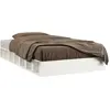 vidaXL Cadre de lit Blanc 75x190 cm Petit simple Bois massif