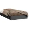 vidaXL Cadre de lit Gris 75x190 cm Petit simple Bois massif
