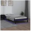 vidaXL Cadre de lit à LED noir 75x190 cm petit simple bois massif
