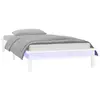 vidaXL Cadre de lit à LED blanc 75x190 cm petit simple bois massif