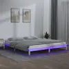 vidaXL Cadre de lit à LED blanc 200x200 cm bois massif