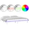 vidaXL Cadre de lit à LED blanc 180x200 cm Super King bois massif