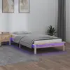 vidaXL Cadre de lit à LED 75x190 cm petit simple bois massif