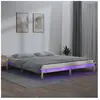 vidaXL Cadre de lit à LED sans matelas 160x200 cm bois massif