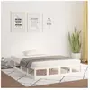 vidaXL Cadre de lit Blanc 140x200 cm Bois massif