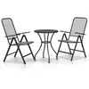 vidaXL Ensemble à manger de jardin 3 pcs Maille Métal Anthracite