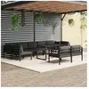 vidaXL Salon de jardin 10 pcs avec coussins Aluminium Anthracite