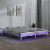 vidaXL Cadre de lit à LED blanc 120x200 cm bois massif