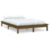 vidaXL Cadre de lit Marron miel 140x190 cm Bois de pin massif