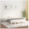 vidaXL Cadre de lit Blanc 120x190 cm Petit double Bois massif
