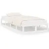 vidaXL Cadre de lit Blanc 75x190 cm Petit simple Bois massif
