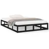 vidaXL Cadre de lit Noir 180x200 cm Super King Bois massif